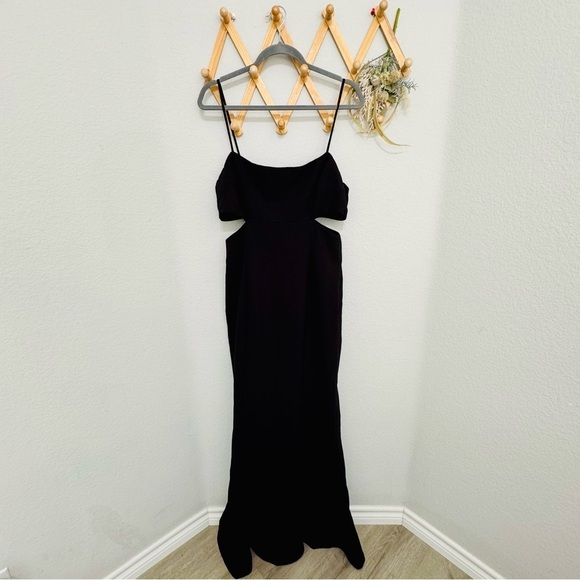 Likely x Revolve Tamarelli Black Tie Cutout Maxi Gala Gown Formal Dress Size 12 - Picture 3 of 10